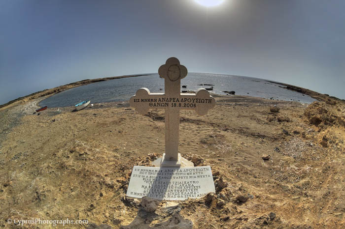 Memorial cross at Akamas